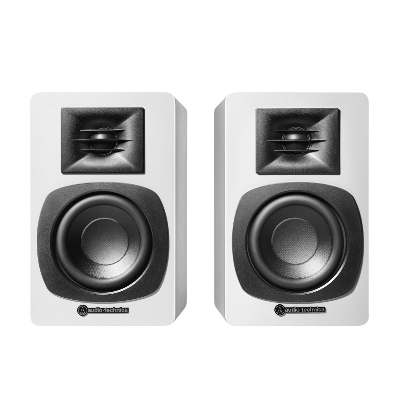 Audio-Technica AT-SP3XWH — Altavoces activos de estantería con Bluetooth, acabado blanco
